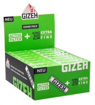 Gizeh BLACK King Size Slim Papers + Aktivkohlefilter